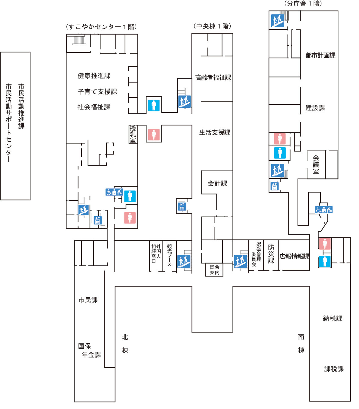 庁舎案内図1階