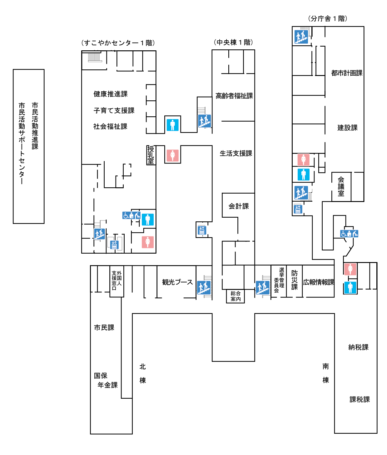 庁舎案内図1階