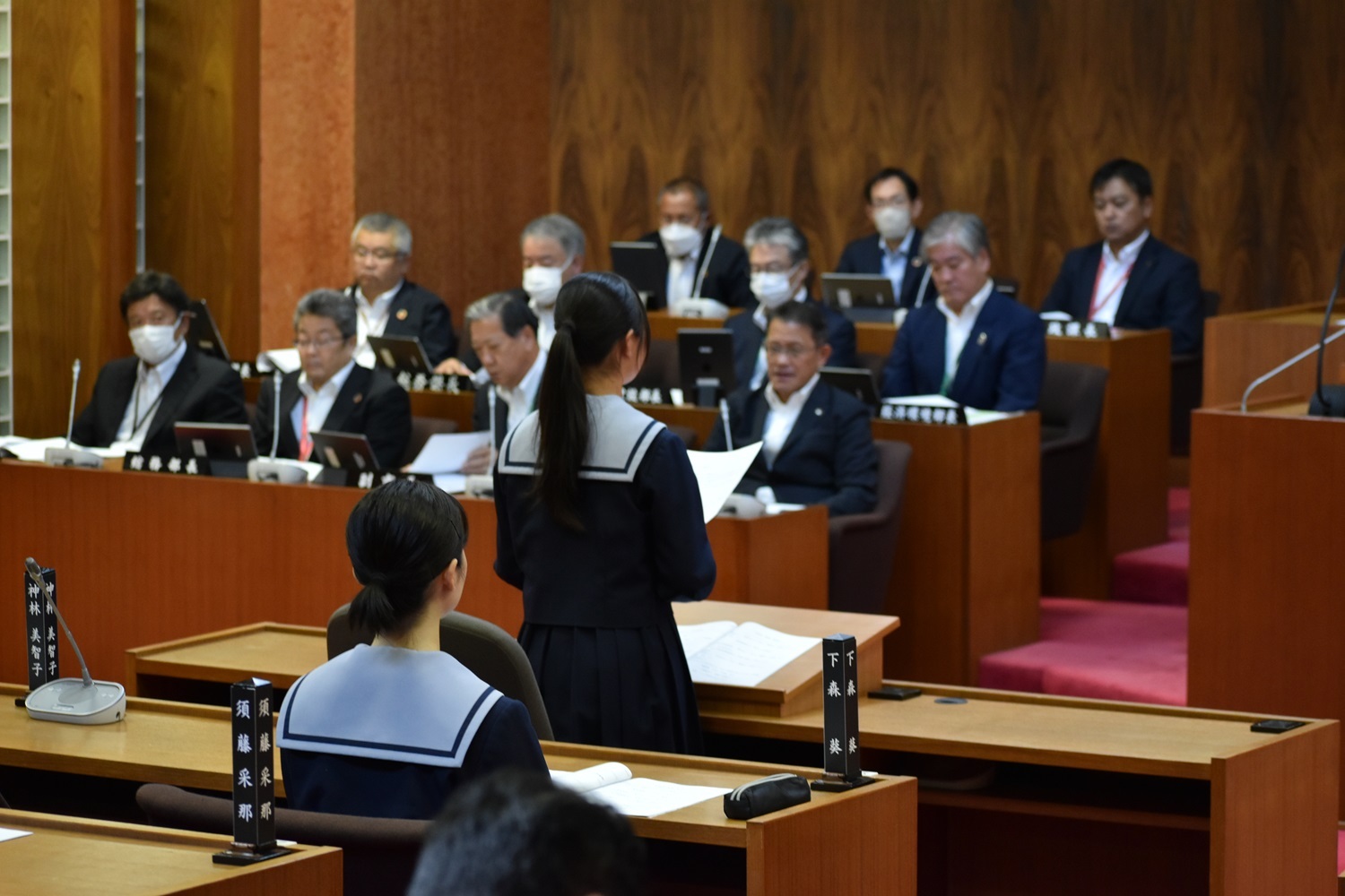 中学生議会の様子