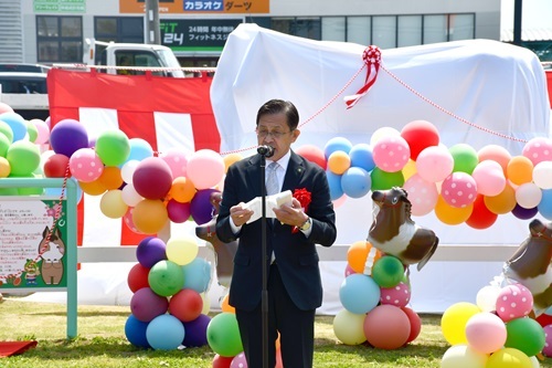 式辞を述べる五十嵐市長