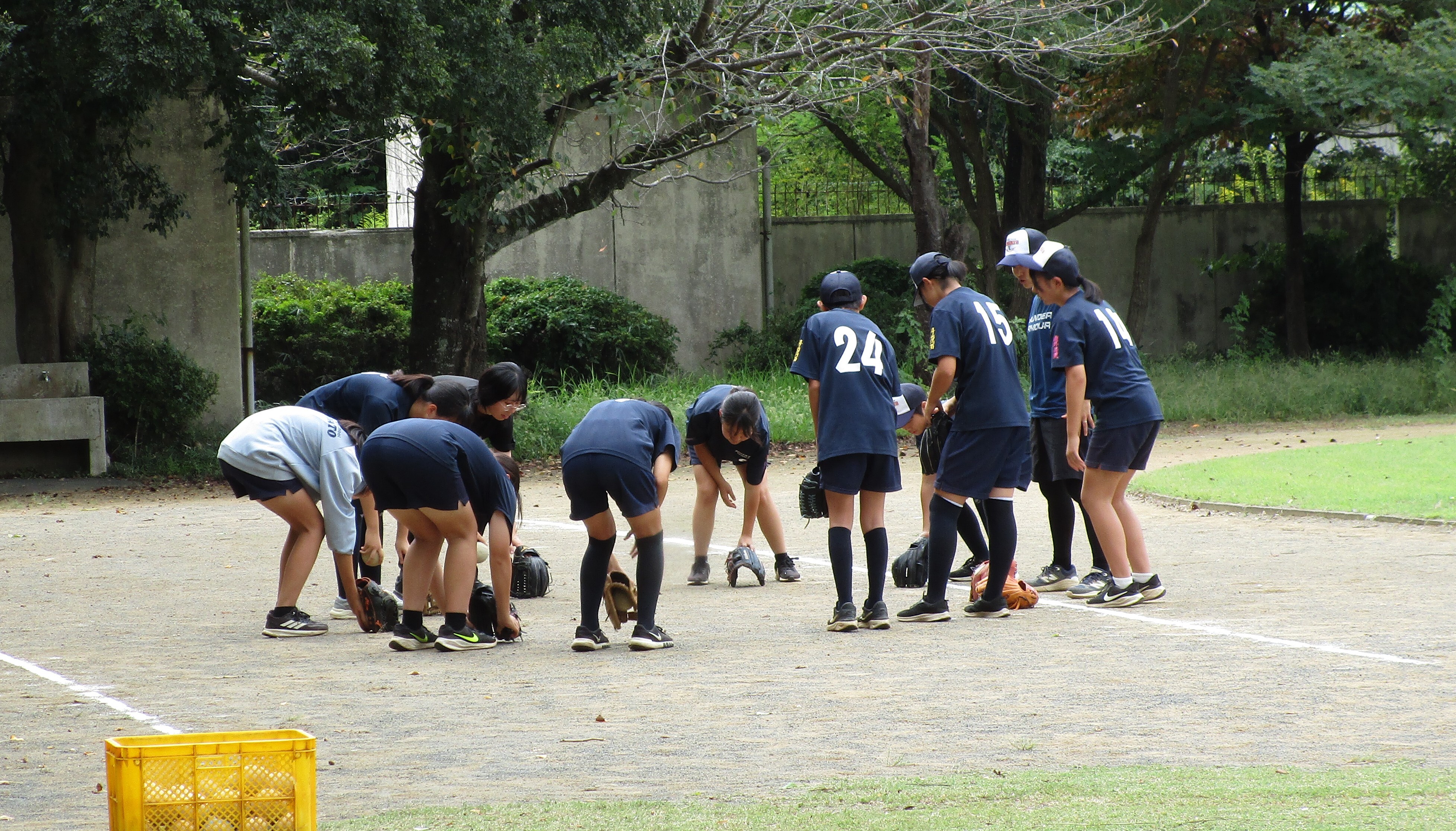 富里中学校ソフトボール部の様子