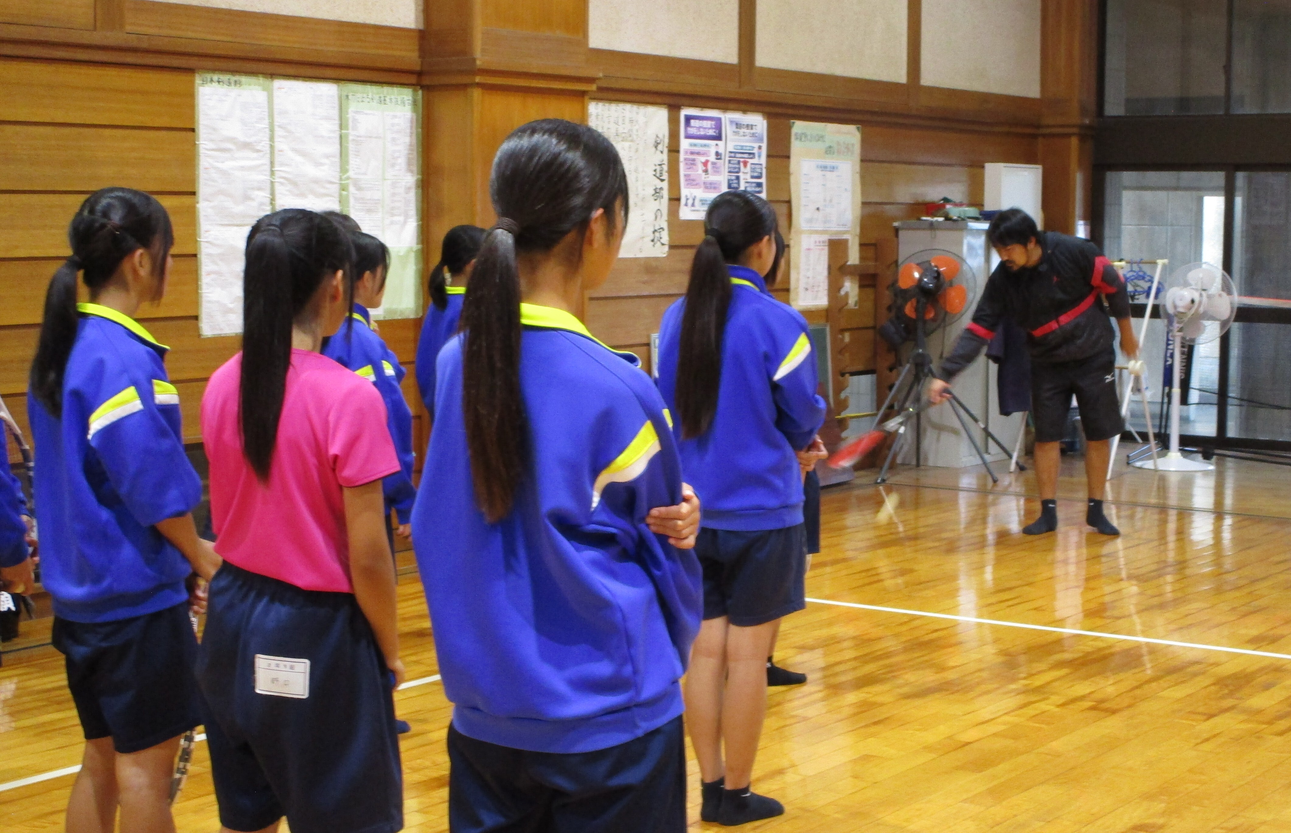 雨の日の室内練習