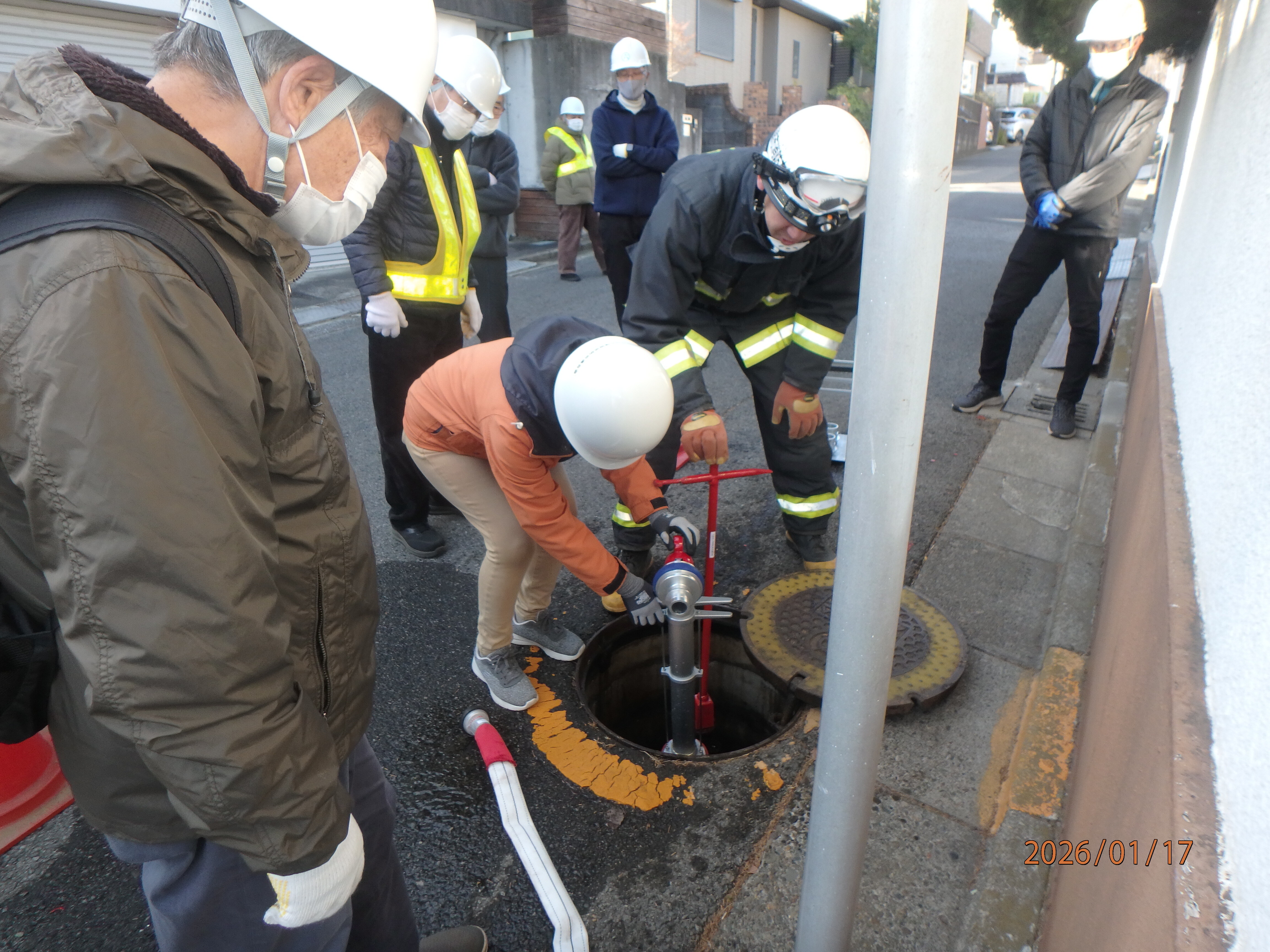 放水準備の様子