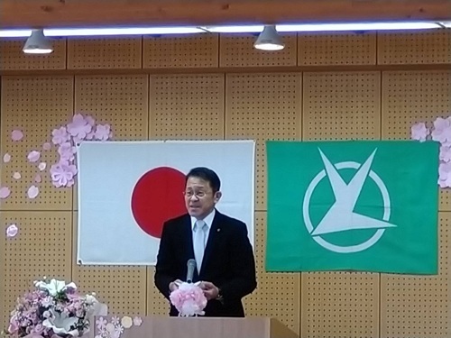 祝辞を述べる五十嵐市長の様子