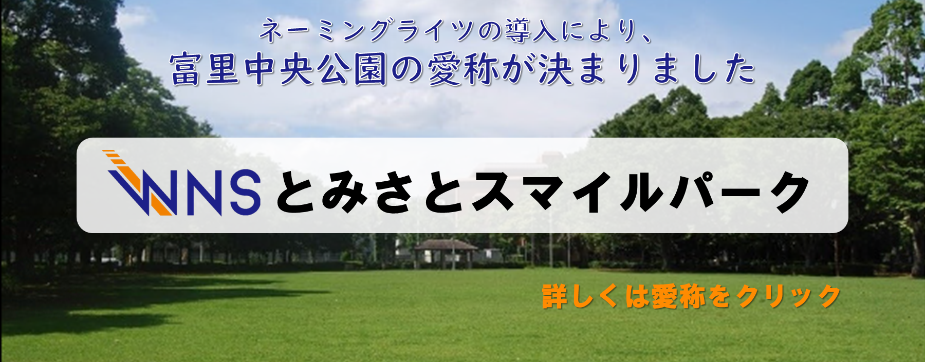 ネーミングライツの導入により、富里中央公園の愛称が「WNSとみさとスマイルパーク」となりました。